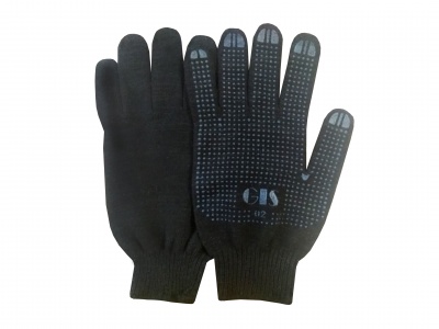  Knitted gloves with one-sided PVC coating