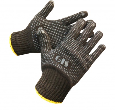  Knitted gloves with double-sided PVC coating