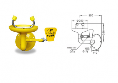  Stationary face and eye wash fountain WJH 0759B